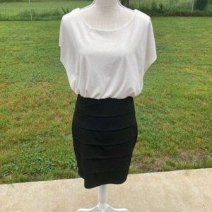 NWT Black and white shimmer fitted cocktail dress